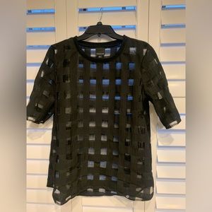 oversize sheer patterned top